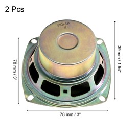uxcell 10W 4 Ohm 3 Inch 78x78x39mm Anti-Magnetic Speaker Tweeter Speakers 2pcs