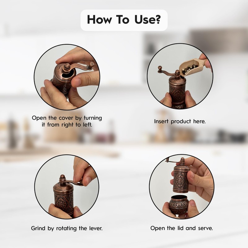 Glios Pepper Hand Mill-Grinder 11 cm-4.3 inch (Yellow)