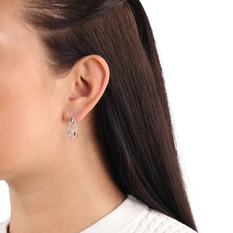 Amor 2022060 Women's Creole Earrings 925 Sterling Silver with Synthetic