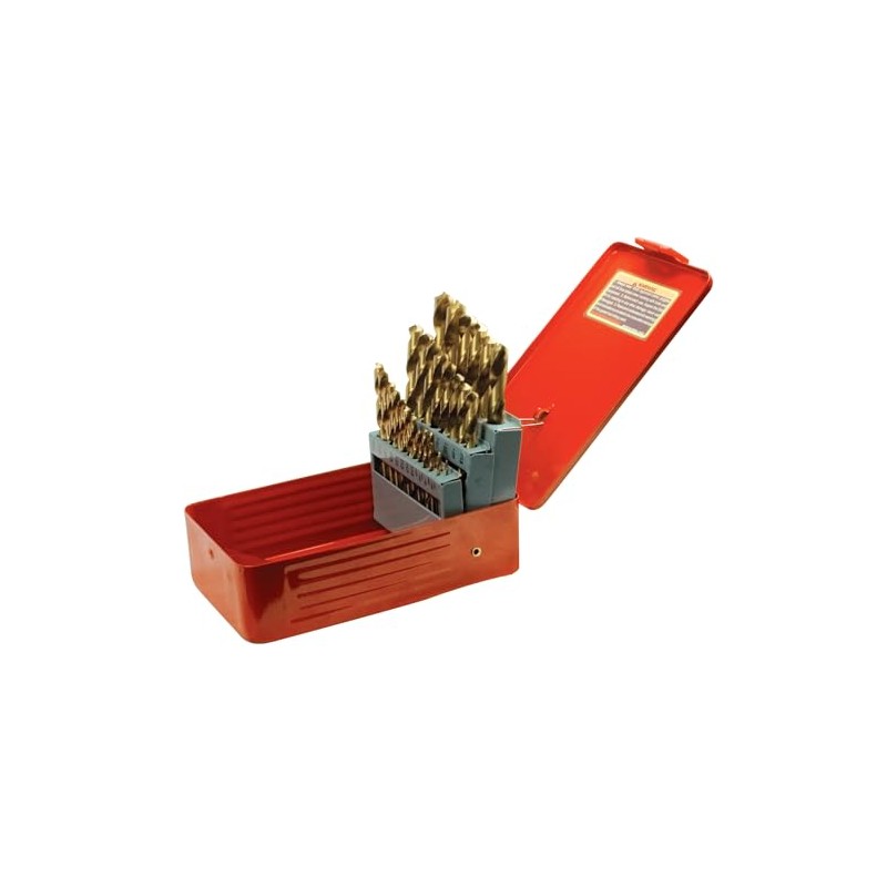 Performance Tool W9017 Drill Bit Set with Steel Case Titanium