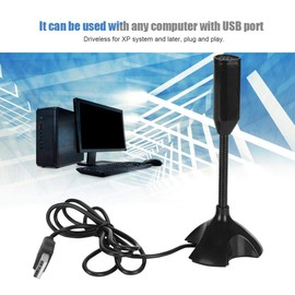 VBESTLIFE Desktop Microphone USB Plug and Play Computer Microphone No Driver for 2/3 for XP and Above, Default