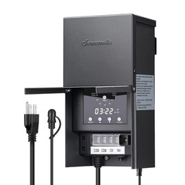 DEWENWILS 200W Low Voltage Landscape Lighting Transformer, 120V AC to 12/14V AC, Outdoor Low Voltage Landscape Transformer, Photocell Sensor & Timer, Weatherproof Coating for Spotlight Steplight