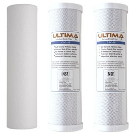 Ultima Water Double Capacity Pre-Filter Set, Stages 1-3, 12 Month Reverse Osmosis Universal Fit Filters