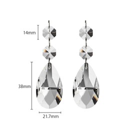 YFFSFDC 20 Rows Crystal Glass Beads Teardrop Crystal Decoration Transparent Color Party Decoration Pendant Handmade