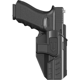 Level 2 OWB Paddle Holster, Auto Lock Quick Release Polymer Holster, Adjustable Retention & 0-60° Cant for Glock17 19 22 23 19X 31 32 44 45 Gen 1-5