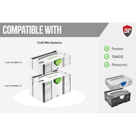 Shadow Foam Mini Systainer Inserts – for Festool Mini T-LOC 1 & 3 Systainers [Black 50mm Twin Pack] Easy Peel Foam Inserts for Festool, Panasonic & TANOS | Power Tool Storage & Toolbox Organisation