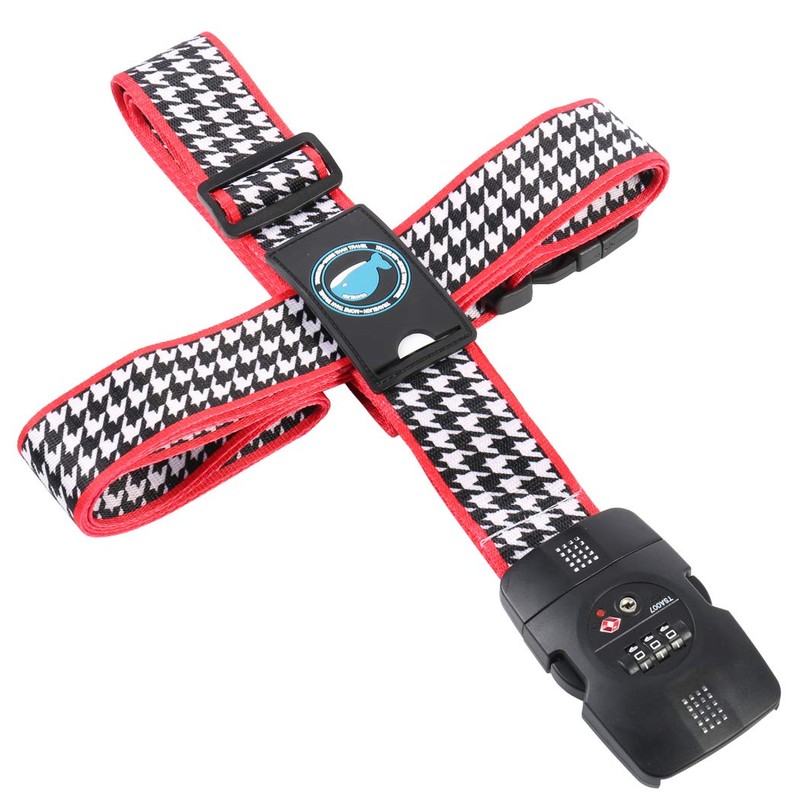 HIMREYLD TSA Luggage Strap with 3-Digital Lock Adjustable for Travel