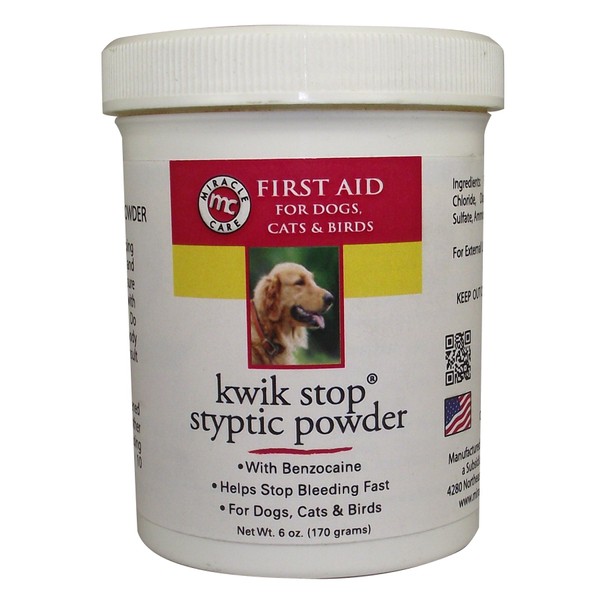 Miracle Care Kwik Stop Styptic Powder for Dogs, Cats, and Birds, Fast-Acting Gel, Swabs, Pads, and Blood Stop Powder for Pets, Quick Stop Bleeding Powder for Dog Nail Clipping, Minor Cuts, Grooming