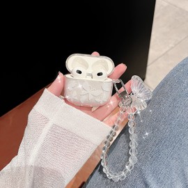 Compatible with Airpods Case, Transparent, CrazyLemon AirPods 4th Generation Case Butterflies with Luxury Bracelet Protection Accessories Airpods Bags Cases