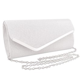 DKDDSSS Women's Clutches - Exquisite Silver Handbag for Women, Evening Bag with Glitter - Ideal for Weddings and Celebrations - Silver Bag with Elegance and Style, silver