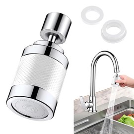 Rociador con Filtro, Cabezal de Ducha de Fregadero de Cocina de 360°, Filtro de Agua de Grifo con 2 Filtros Reemplazables y 1 Arandela, 1 Conector Universal, Elimina Clorofluoruro.