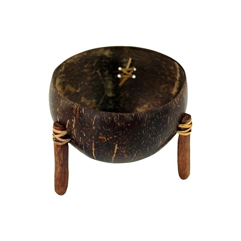 GURU SHOP Exotic Coconut Bowl Design 7, Brown, 9 x