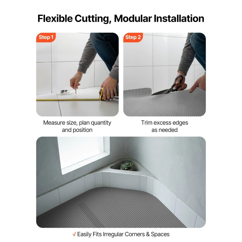 Commercial Grade 3 X 16.4 ft PVC Non-Slip Drainage Mat