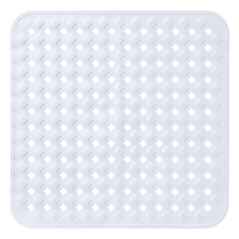 Yimobra Shower Bathtub Mat Non Slip, Bath Mats for Tub, Stall Mat with Drain Holes Suction Cups, Machine Washable, BPA, Latex,Phthalate Free, 20.8 x 20.8 Inches, White