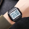 Digital Sports Watch Dual Time Display Night Light Adjustable TPR