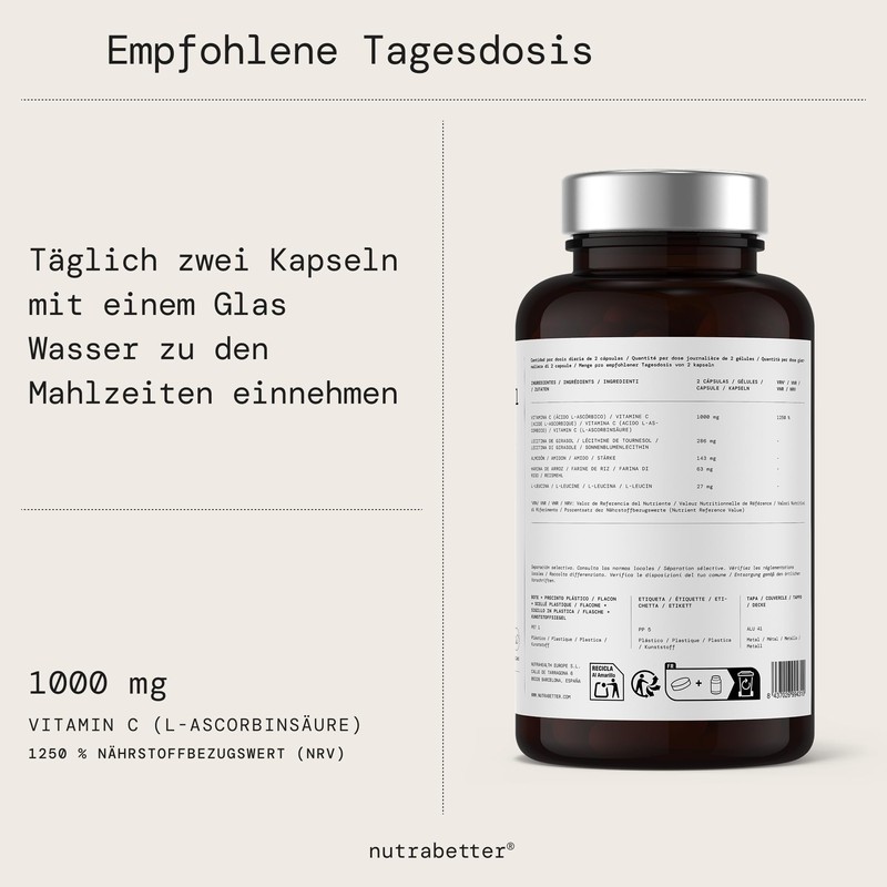 Liposomal Vitamin C 1000 mg | 180 Vegan Capsules -