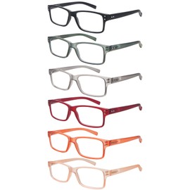 fadbon 6 Pack Reading Glasses Blue Light Blocking,Spring Hinge Readers for Men Women,Fashion Pattern Frame Anti Glare Eyeglasses(6 Mix C1,2.00,x)