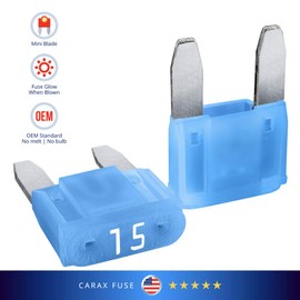 CARAX Glow Fuse – Premium Fuse Mini Blade – 15A Kit 1 pcs – Glow When Blown LED Automotive Fuse – Smart Auto Glow Fuse Easy Identification – 1 pcs.