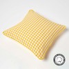 Homescapes Checked cushion cover for decorative cushions, gingham, yellow, 45