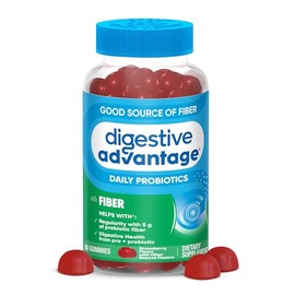 Digestive Advantage Gomitas de fibra prebitica  probiticos para la salud digestiva, gomitas probiticas diarias para mujeres y hombres, suplemento...  