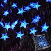 Abkshine 120 LED Blue Solar Star String Lights, Waterproof Solar