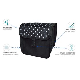 Beluko bike bag, children saddle bag, luggage carrier double 2 x 5l., black