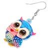 HUAGEO Valentines Day Acrylic Cute Owl Earrings Fun Floral Love
