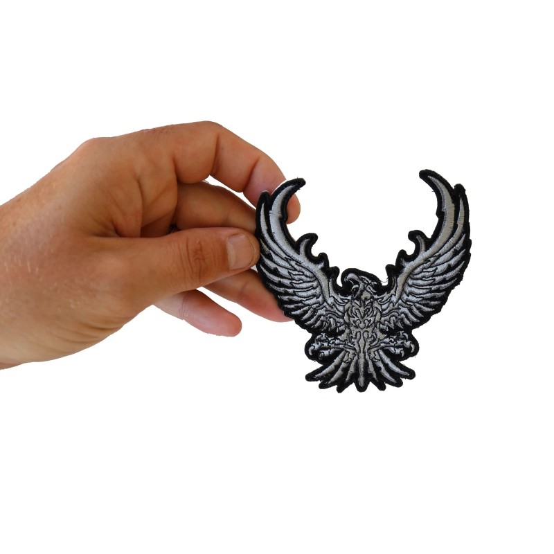 Ivamis Eagle Patch Embroidered in Silver - 4x4 inch -