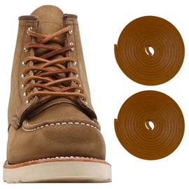 Endoto Leather Shoe Laces for Red Wing Boot, 3MM Premium Replacement Shoelaces Strings for Work Boot(Color:Golden Brown,Size:63Inch)