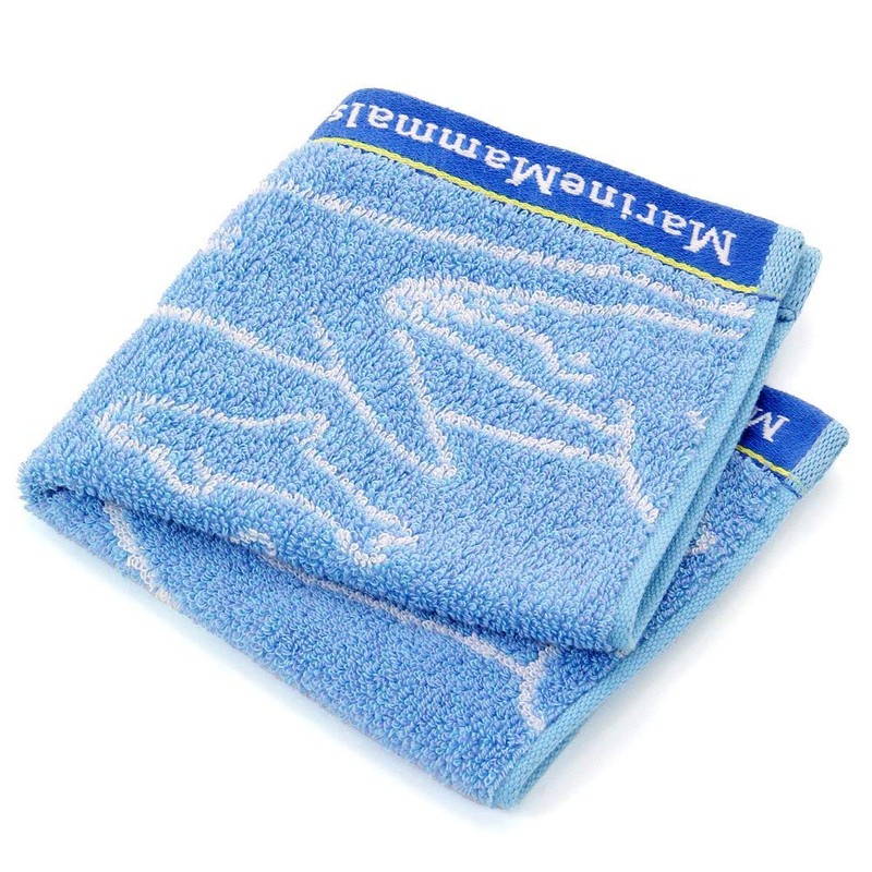karora-ta Washcloth uxossyutaoru Sea Mammals Blue 981818 