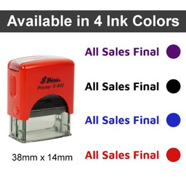 Printtoo All Sales Final Self Inking Rubber Stamp Pre,Inked Office Stamp, Home Office Business Stationery, 38 x 14 mm, Black