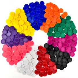 Coopay 500 Pieces 10 Colors Plastic Poker Chips, 1 Inch Bingo Chips Bulk Learning Counters Disks Poker Card Game, Counting Markers for Math Practice, Game Tokens and Teaching Rewards, 25 mm