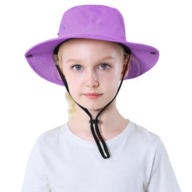 Durio Sun Hat Girls Children Summer Hat Girls Good Air Permeability - Practical for Girls with Long Hair 5-12 Years, purple