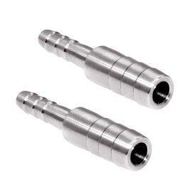Beduan Stainless Steel Reducing Splicer Mender, 3/8" to 5/16" Barb ID, Reducer Barb Fitting Air Water Fuel Boat (Pack of 2)