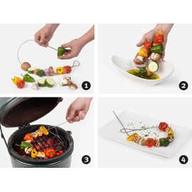 SPIEDI FLESSIBILI OEM SET 2 FIREWIRE ACCIAIO, PER MARINATA GRILL BBQ STAINLESS STEEL