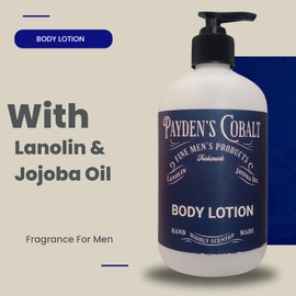Payden's Cobalt Bergamot Fig & Leather For Men Scented Luxury Body Lotion with Lanolin and Jojoba Oil, 12 Oz (2 Pack)