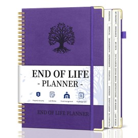 End of Life Planner, Spiral Estate Planning Organizer with Tabs for Senior, I'm Dead Now What Planner for Final Arrangements & Important Affairs with Large Print, 7.9"x10.4", Purple