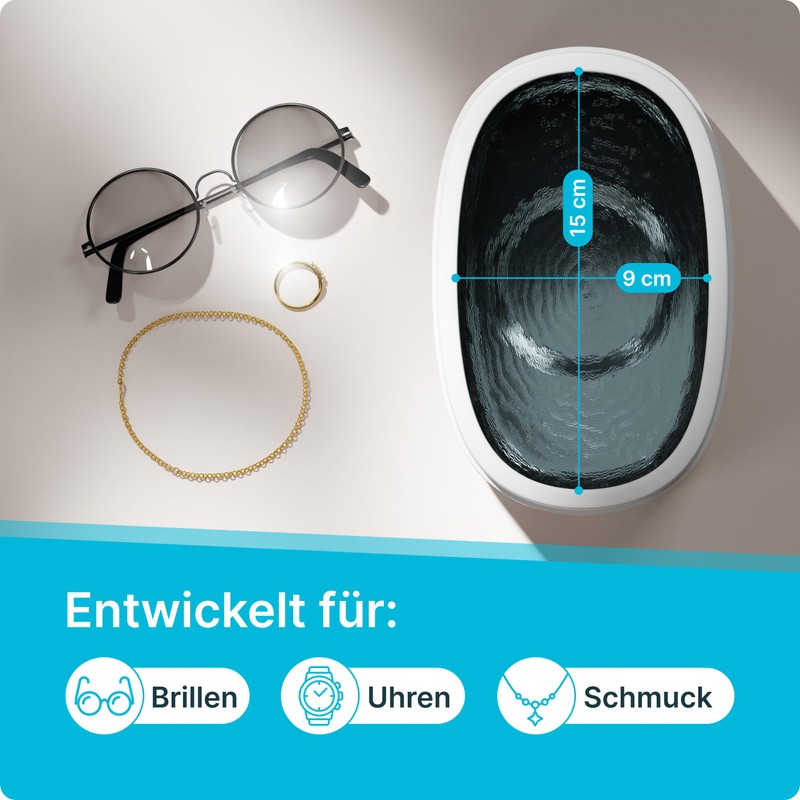 KLARBERG Ultrasonic Cleaning Device Glasses 600 ml + Ultrasonic Cleaner