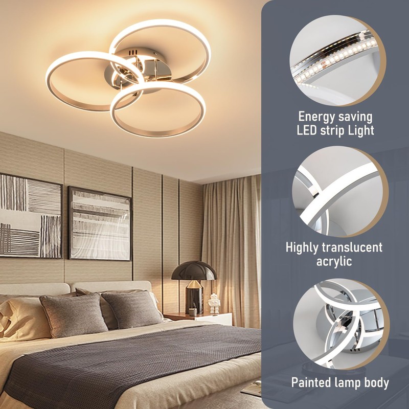 Led Ceiling Light Fixtures, Dimmable Modern Led Ceiling Light with