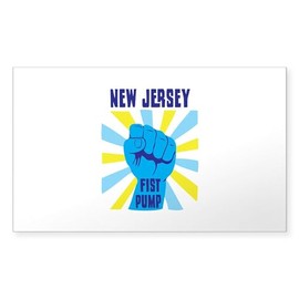 CafePress New Jersey FIST Pump Sticker Rectangle Bumper Sticker Car Decal