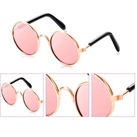 TopE Pet Glasses,Stock Show Funny Cute Dog Cat Retro Fashion Sunglasses Glasses Transparent Eye-wear Protection Puppy Cat,Pet Photos Props for Small/Medium Pet (Pink, Medium)