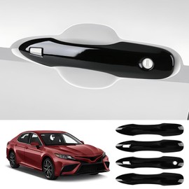 LUNQIN Car Door Handle Cover For Toyota Camry 2018-2025，Corolla 2020-2025，Corolla Cross 2021-2025，Avalon 2019-2022，Pruis Hatchback 2016-2019 Hybrid Auto Exterior Accessories 【With 2 Smart Entry Holes】