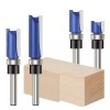 Vesery 4Pcs 1/4'' Shank Flush Trim Router Bit Bottom Bearing