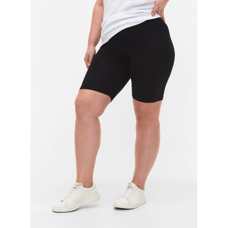 Zizzi Large Sizes Women's Plain Cycling Shorts Made of Viscose
