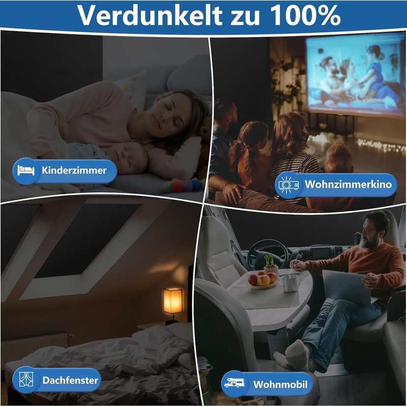 BKSAI Fenster Verdunkelung Magnetisch Verdunklungsstoff Verdunkelungsrollo Magnetverschluss (1, 79X96CM)