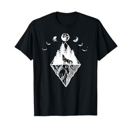 Howling Wolf Phases Of The Moon T-Shirt