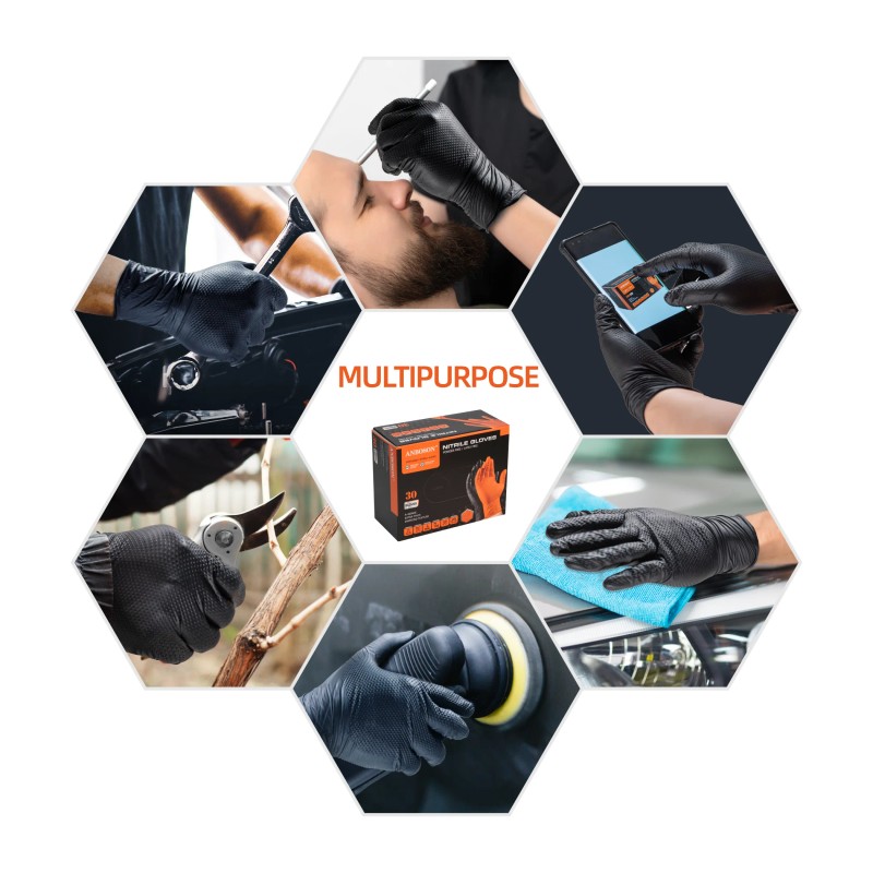 Guantes De Nitrile 100 Pcs Caja Negro Guantes De Examen