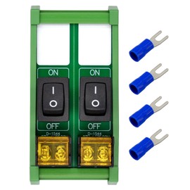 DIN Rail Mount Rocker Switch Module, 10Amp 250VAC/50VDC (2 Channel)