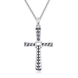 PRAYMOS Cross Necklace for Women 925 Sterling Silver Swingable Cross Pendant Necklace Religious Christian Jewelry Gift