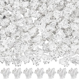 SUNNYCLUE 1 Box 150Pcs Flower Stamen Beads Bulk Silver Bead Flowers Metal Alloy Floral Stamens Connection Base Cabochons Caps Charms for Jewellery Making Earring Bracelet Necklace DIY Crafts Supplies